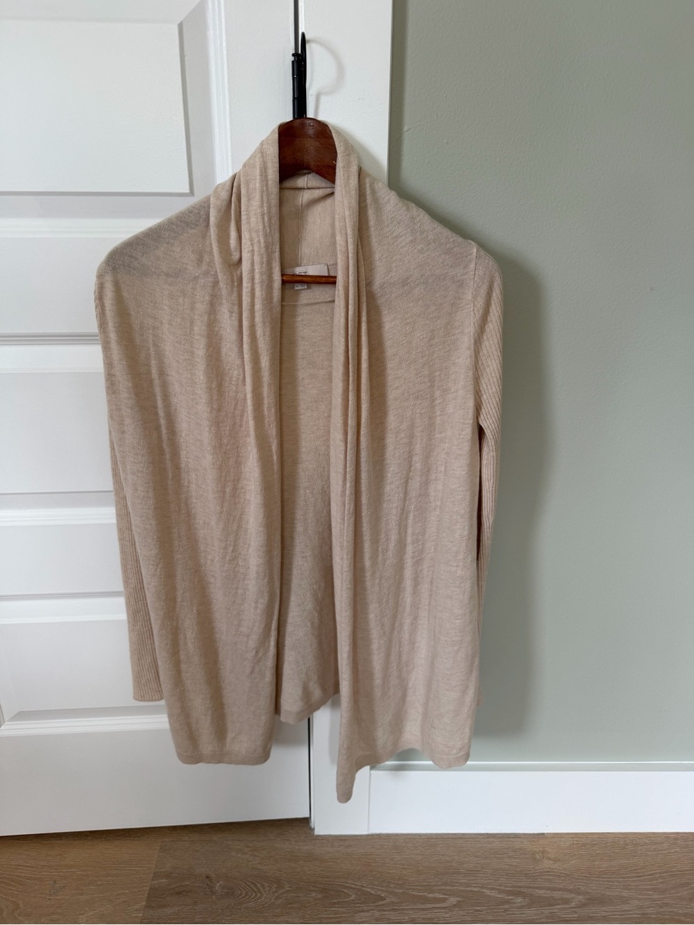 Loft Light Beige Open-Front Women's Sweater Cardigan